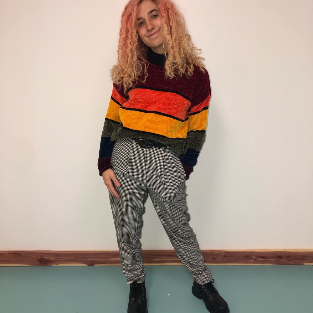 Rainbow color block sweater - Picture 1 of 3